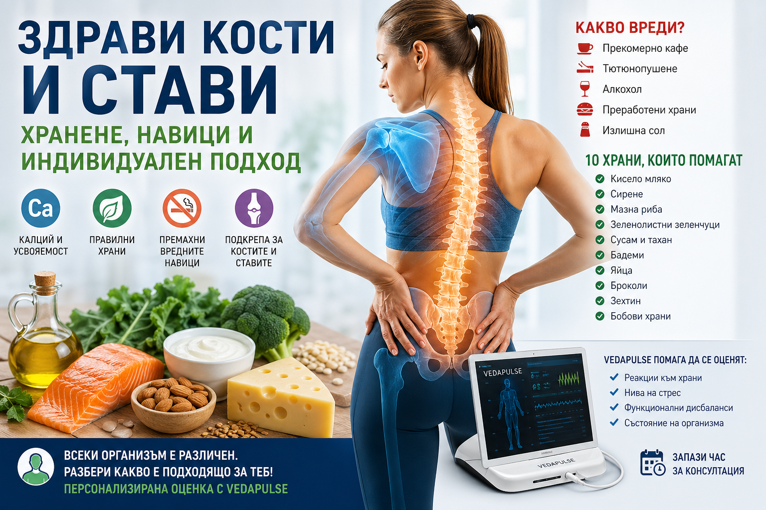 🦴 Здрави кости и стави: какво да ядеш, какво да избягваш и как да разбереш кое е подходящо за теб