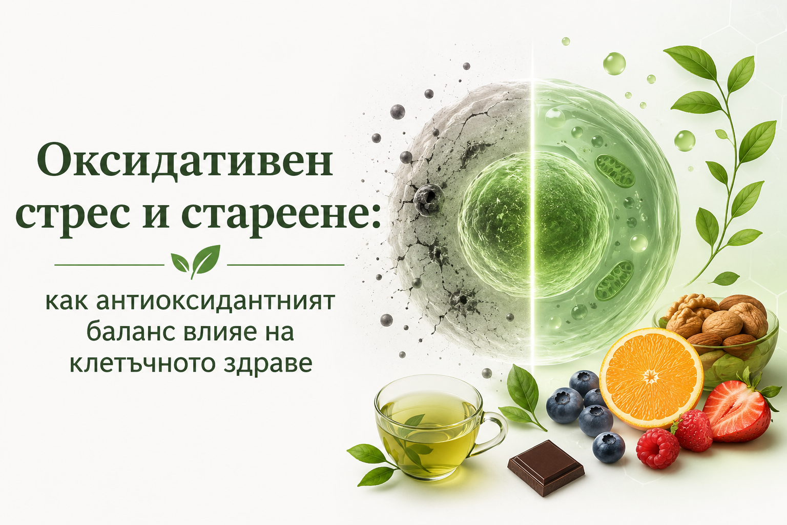 Оксидативен стрес и стареене: как антиоксидантният баланс влияе на клетъчното здраве